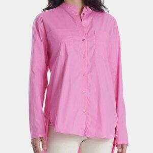Mos Mosh Arleth Shirt Wild Orchid Hi-Lo Button Up Long Roll Tab Sleeves NWT